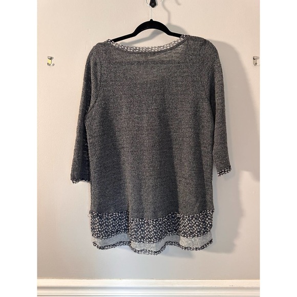 Easel Anthropologie Gray 3/4 sleeve top-Small - Picture 2 of 5